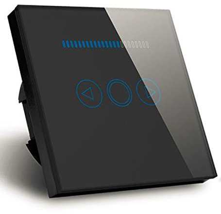 Interrupteur tactile 500 W Panneau en verre cristal LED Variateur d'intensité Interrupteur mural (noir)