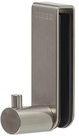 Tiger Rhino Haken für die Duschkabine, Handtuchhaken zum Einhängen auf der Glasduschwand, Türhaken für Glastüren mit einer Glasstärke von 6-8 mm, Edelstahl gebürstet