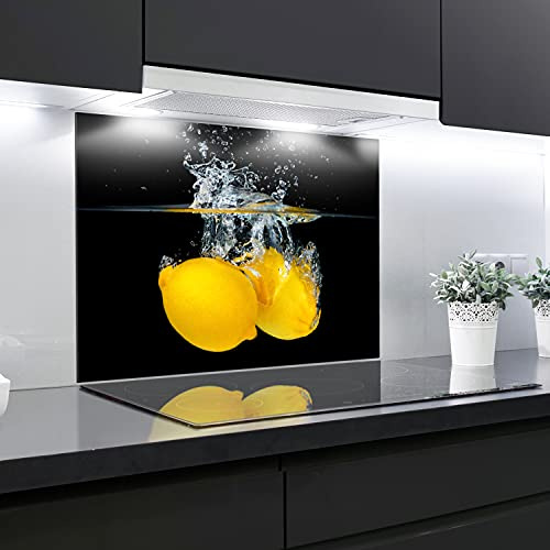 Glass Awesome Tempered Glass Splashback For Kitchen Toughened Glass For Cookers Heat Resistant 6 mm 90 x 65 cm Lemons