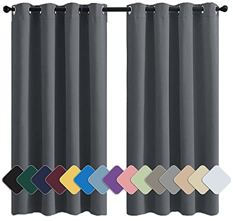 MENGH Blickdichter Vorhang Schlafzimmer Kinder Vorhang Verdunkelnd Geräuschreduzierung Einfach Anzubringen, für Schlafzimmer Gesund Wohnen grau 1 Stück, 90x120cm(HxB)