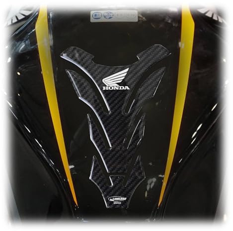 labelbike Adesivo 3D Moto Paraserbatoio Honda | Protezione in Resina, Antigraffio, Decorazione, Effetto Carbonio e Logo Bianco, con Licenza Ufficiale