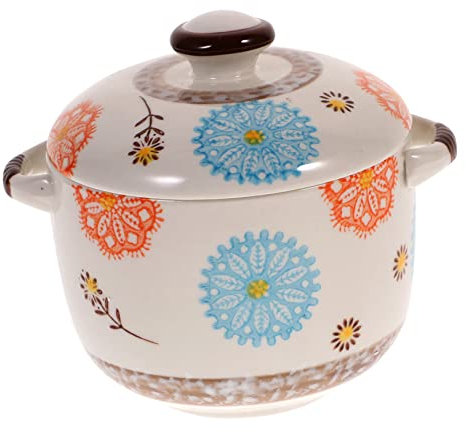 ABOOFAN tasse à soupe avec couvercle pot de crème aux oeufs bol à soupe coupes à dessert vaisselle de cuisine bol à couvercle en céramique Style Pot de bol à ragoût