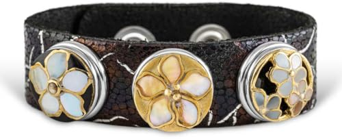 NOOSA-Amsterdam ORIGINAL Armband FLORA BLACK PRINT - ohne Chunks Größe S