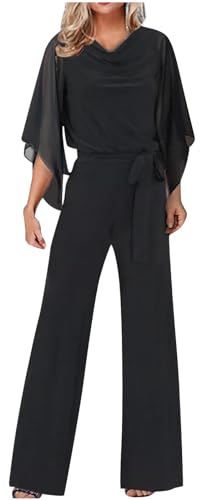 Tuta Donna Estiva Elegante Larghi Tuta Moda Due Pezzi Offerta Trasparente Comode Stampa Tuta Vita Alta a Gamba Larga Suit Completo Cerimonia Donna Curvy Tuta Elegante Cerimonia Jumpsuit Elegante