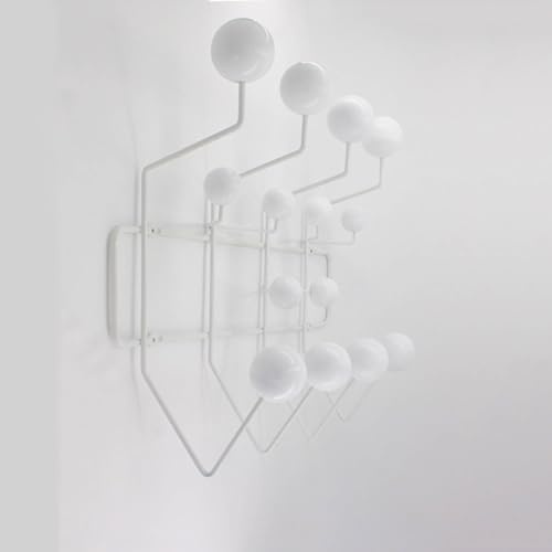 AILZCFX Kleiderhaken Holzkugel, Garderobe mit 14 Haken, Wandgarderobe, Hakenleiste mit bunten Kugeln, Garderobe für Eingangsbereich, Flur, Schlafzimmer, Badezimmer