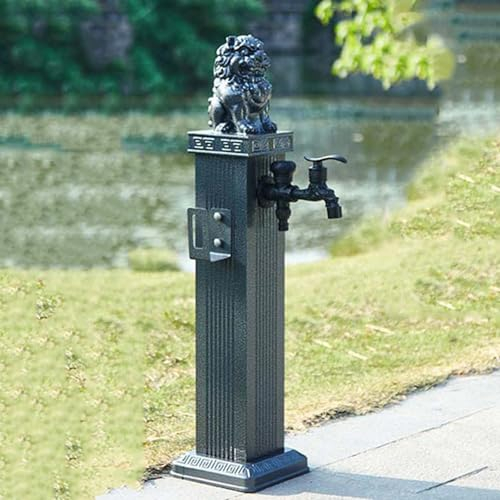 Frostschutzmittel Für Den Außenbereich Vertikale Quadratische Gartenwassersäule，wetterfester Freistehender Gartenschlauchständer mit Messinghahn，hofhydranten-wasserspielbrunnen，für Bewässerung