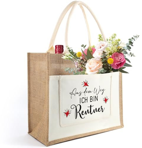 Tarklanda Jute Tote Bag für Rentner, Abschiedsgeschenk Tasche, Geschenke zum Ruhestand Frauen, Jute Einkaufstasche als Ruhestandsgeschenk, Geschenke für Kollegin zum Ruhestand, Abschiedsfeier