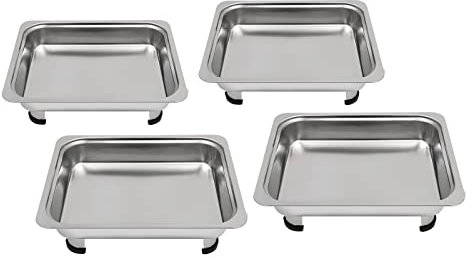 4 PCS Chafing Dish Buffet Set, 33.5 x 27.5 x 9cm Chafer Pan Buffet Tray with Lid, Stainless Steel Buffet Warmer Set for Party Event Buffet Picnic Weddings Banquet