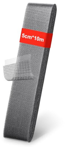 Flintronic Fliegengitter Reparatur Klebeband, 50mm x 10m Selbstklebend Insektenschutz fliegengitter, Insektenschutzgitter reparatur Set, Verhindern Moskitos, für Tür Fenster Loch Von Ausbesserung,Grau
