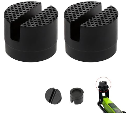 Lot de 2 Bloc de Caoutchouc Tampon Cric, Coussin Universel Universel Protection Antidérapante pour Voiture Bloc de Levage Résistant Pression Haute Densité Amortisseur Sécurité Réparation Changement