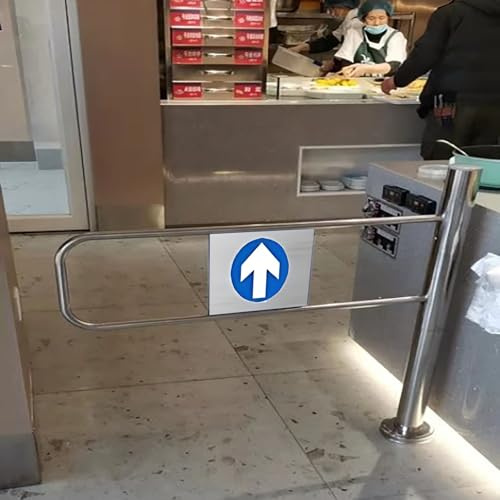 Puerta oscilante automática unidireccional para tiendas y supermercados, puerta de seguridad de entrada de metal personalizable, puerta de paso de media cintura (derecha, W-95 cm)