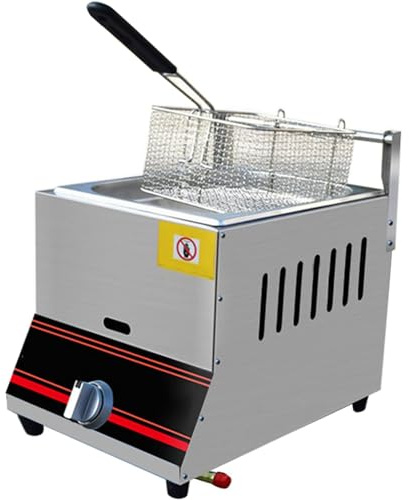 Friggitrice commerciale da banco in acciaio inox, grande capacità con cestelli e controllo della temperatura, riscaldamento rapido, risparmio energetico, per ristorante e caffè