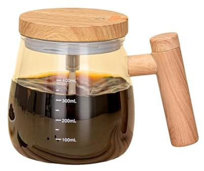 Suoumwa Glass Self Stirring Coffee Mug 400ML USB Charging for Mixing Travel Cup for Coffee,Milk Tea