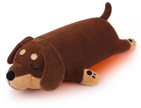 Microwave Heating Pads for Pain Relief, Weighted Stuffed Animal Dog Weighted Dog Plush 1.76LB Microwavable Heating Pad Plush Heated Pad for Back Shoulder Stress Relief (Dachshund Dark Grey)