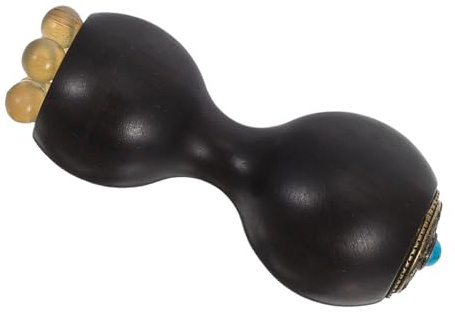 FOMIYES Sandelholz Augenmassagegerät mit Lotusspitzen Roller zur Sanften Pflege und Stimulation der Haut für Tägliche Hautpflege und Entspannende Augenmassage Schwarz