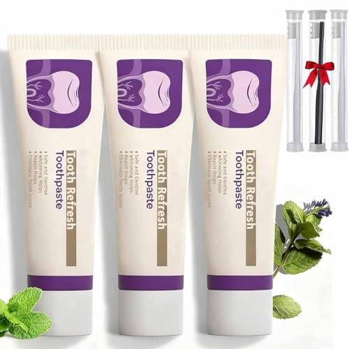 Nature Tooth Uppfriskande TandkräM,Hydroxiapatit TandkräM,Emaljskydd Och TandstäRkande,Tar Bort FläCkar,Mild Och Irriterande,Familjer (f-3 st, Mint-002)