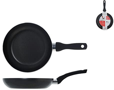 Home Maitre Padella con Rivestimento Antiaderente, 20 cm, Alluminio, Antracite/Nero