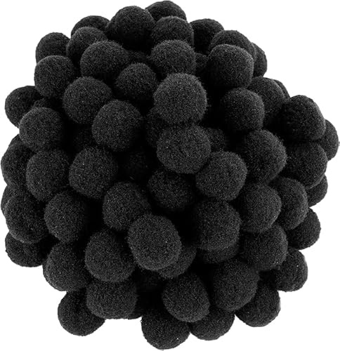 Perlin Pompons Pompon Plüsch Bälle Bommel 25mm Schwarz 100 Stück Nähen Tilda Basteln Borte Bälle Flauschigen für Lustige DIY Kreative Handwerk DEK74 x5