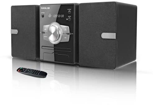 HANLIM CD-Stereoanlage Mini-Komponente 30W RMS CD-Player UKW/Bluetooth-kompatibel/USB/AUX/Fernbedienung/Kopfhörerbuchse Kompatibel mit hochauflösender Klangquelle