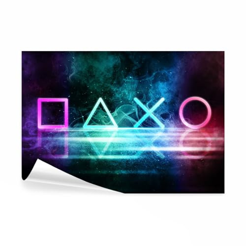 decomonkey Fototapete Spielkonsole Gamers, 250x175 cm, Moderne Game Play | Neon, Schwarz, Bunt, Vlies, Schlafzimmer, Wohnzimmer, Jugendzimmer, Tapete, Fototapeten, Tapeten, Vliestapete, Wandtapete