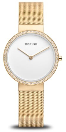 Bering Damen Quarz Uhr | Armbanduhr 31 mm Edelstahlgehäuse und Zifferblatt | Milanaisearmband | Saphierglas | 5 ATM | 14531