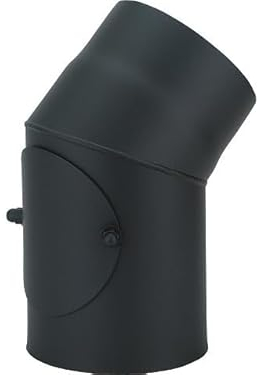 MN Construct Ofenrohr/Rauchrohr Durchmesser Ø 150 mm Bogen 45° mit Revision 2 mm Stahl schwarz
