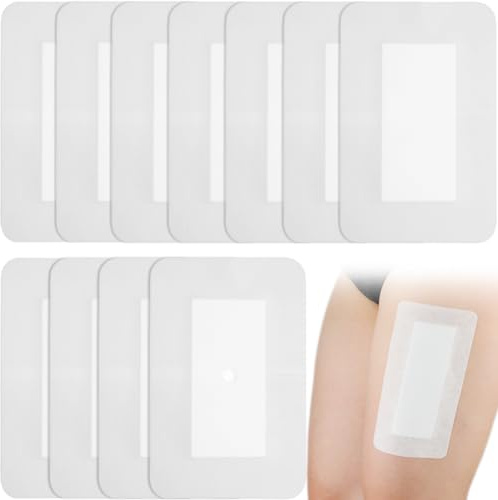 Breathable Island Dressing Bordered Gauze 4x6 Adhesive Incision Bandages with Non-Stick Pad for Back Knee Replacement Elbow Abdominal Surgery Wound Care Patches Injury Cuts (Pack of 10)