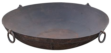 Biscottini Braciere da giardino in ferro battuto 124,5x430,5 cm - Bracere da esterni vintage effetto ruggine - Braciere barbecue per giardini e terrazze