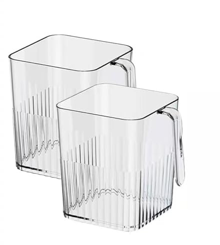 Organizzatore Per Frigorifero, 2pz Plastica Trasparenti Organizer, Contenitori Alimentari Con Maniglie, Organizer Contenitori Alimentari, Per Il Frigorifero, La Cucina, La Conservazione Degli Snack
