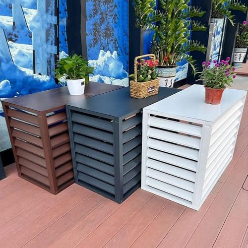 Klimaanlagenzaun, Fensterläden aus Aluminiumlegierung, Zaun, regensichere Sonnenschutzabdeckung, für Außengeräte/Klimaanlage verstecken