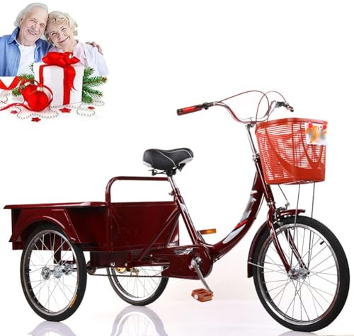 Dreirad Für Erwachsene, Multifunktionales Dreirädriges Cruise-Trike Für Picknicks, Cruiser-Lastenrad Für Senioren, Trike-Fahrrad Für Erwachsene Mit Großem Korb, Dreirädrige Fahrräder Für Picknicks (M