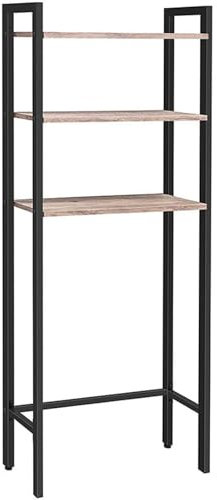 Mensola portaoggetti per bagno, con staffa da pavimento, ideale per soggiorno, cucina, bagno, balcone e garage, 63 x 23,9 x 163,1 cm