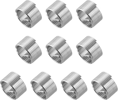 uxcell 10pcs Wire Thread Inserts M18 x 1.5 1D(18mm) Metric 304 Stainless Steel Helical Type Coiled Thread Repair Kit Wire Screw Threaded Sleeve Sheath for Mechanical Equipment