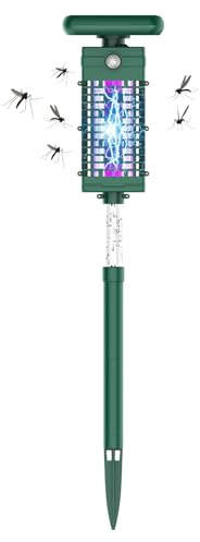 Elektrischer Insektenvernichter, 5 V, Solar, 2000 V, kabellos, Insektenschutzlampe, automatische Zündung, physische Mückenkontrolle für Garten und Hof, Grün