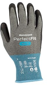 Honeywell New Perfect Fit 3.0 Cut Resistant Gloves NPF25 with Grey Liner with Black Coating, Antistatic, Touchscreen Capable, Washable, Food Certified, Size 8M, NPF25-0118N-8 (BAG with 10 Pairs)