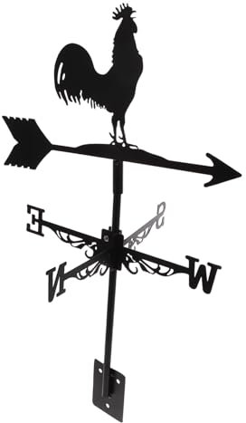 TOYANDONA Girouette Métal De Style Européen Indicateur De Direction du Vent Forme De Coq pour Toiture Jardin Et Patio
