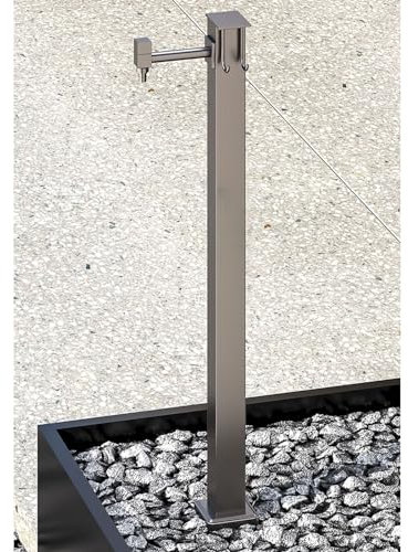 ZATTYDV Colonna Rubinetto per Esterni, Colonna Rubinetto per Esterni, Altezza 80 cm, Fontana da Giardino Indipendente, rubinetti Invernali, Porta Tubo in Acciaio inossi