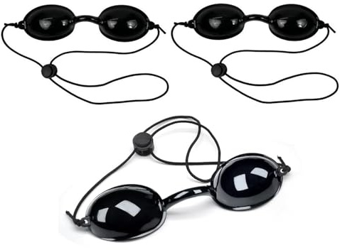 UKBUYQC 3 Pairs Tanning Goggles, Beauty Device Protective Eyewear, Sunbed Goggles, Suitable for IPL, UV, Infrared LED Light Therapy & Beach Sunbathing