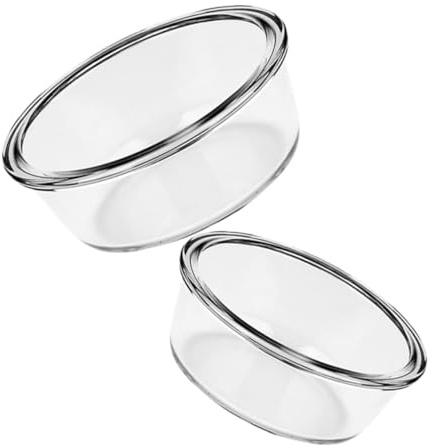 CONGARTENO 2pcs Glass Baking Bowls 650ml 1000ml Heat-Resistant Thickened Glass Mixing Bowls Multi-Purpose Air Fryer and Oven Safe for Home Cooking and Baking
