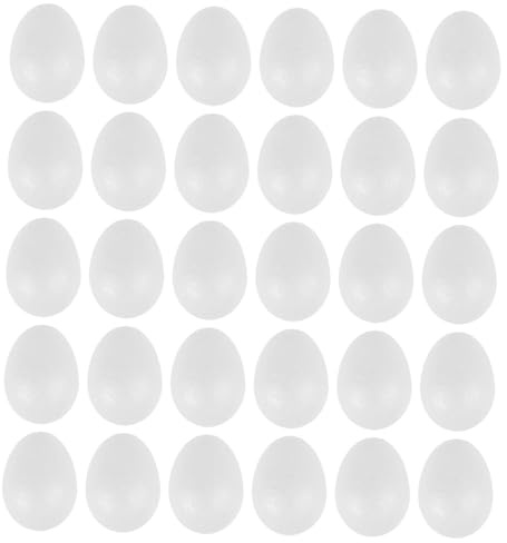 DIYEAH 50 Pezzi Uova in Schiuma Polistirolo per Decorazioni Pasqua Fai da Te Uova Vuote Lisce per Progetti Creativi di Pittura e Artigianato Festivo
