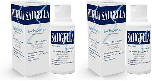 Saugella - HydraSerum - Soin Lavant Intime Doux – En cas de sécheresse Intime – Hydratation et Confort - Lait d'Avoine et Maltodextrines – 200 ml (Lot de 2)