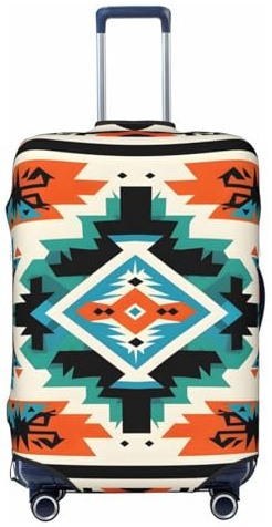 asbwuo Kofferhülle im Western-Azteken-Boho-Stil, Schutzhülle für Reisen, doppelseitig Bedruckte, elastische Gepäckhülle (für Gepäckstücke von 25-28 Zoll)