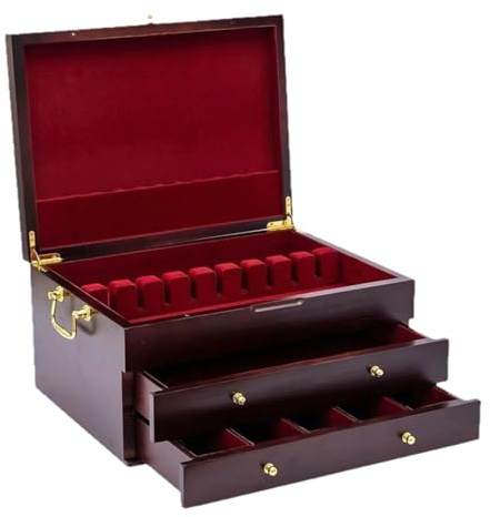 Qianly Coffret de Rangement pour Couverts, Organisateur Cadeau En Bois, Boîte de Rangement pour La Maison et La Cuisine