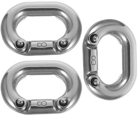Homoyoyo 3pcs 8mm Stainless Steel Heavy Duty Marine Chain Connector Link Quick Connect Split Link Clamp for Anchor Chain Repair and Emergency Boat Use