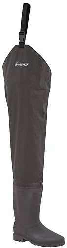 FROGG TOGGS Rana II PVC Bootfoot Hip Wader, Cleated or Felt Outsole Brown