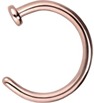 PIERCINGLINE Nasenring offen Chirurgenstahl Nasenpiercing Piercing Ring Nase Roségoldfarben 1 x 6 mm