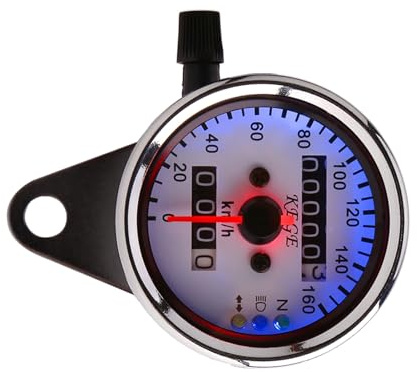 VGEBY Motorcycle Dual Dometer Speedometer LED Backlight Signal Light (Color : Silver)