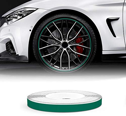 4R Quattroerre.it 10306 Reflektierende Dekorstreifen für Felgen, Wheel Trim Stripes Grün, 5 mm x 6 mt