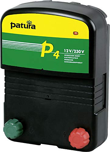 Patura Appareil de clôture électrique P 4-12 V/230 V – 3 joules d'énergie de décharge pour défense sauvage, animaux robustes et pâturages d'étalons – Avec bloc d'alimentation 230 V et câble de