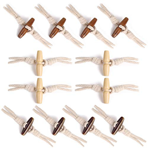 Nswiem Knebelknöpfe Holzknöpfe Knebelverschlüsse Dufflecoat 12 Stück Olivenholz Knopf Nähen Holz Oval Knopf 1/2 Löcher Nähknöpfe für Mantel Jacke DIY Dekoration